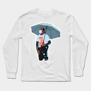 Lewis Hamilton taking a knee before the start of the 2021 Imola Grand prix Long Sleeve T-Shirt